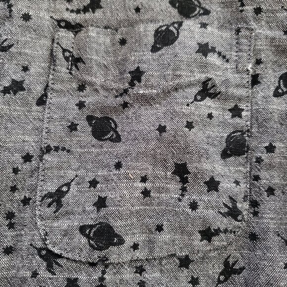 Sovereign Code Boys Gray Planets Button Down Long-Sleeve Shirt Size 6 Years - Picture 5 of 5